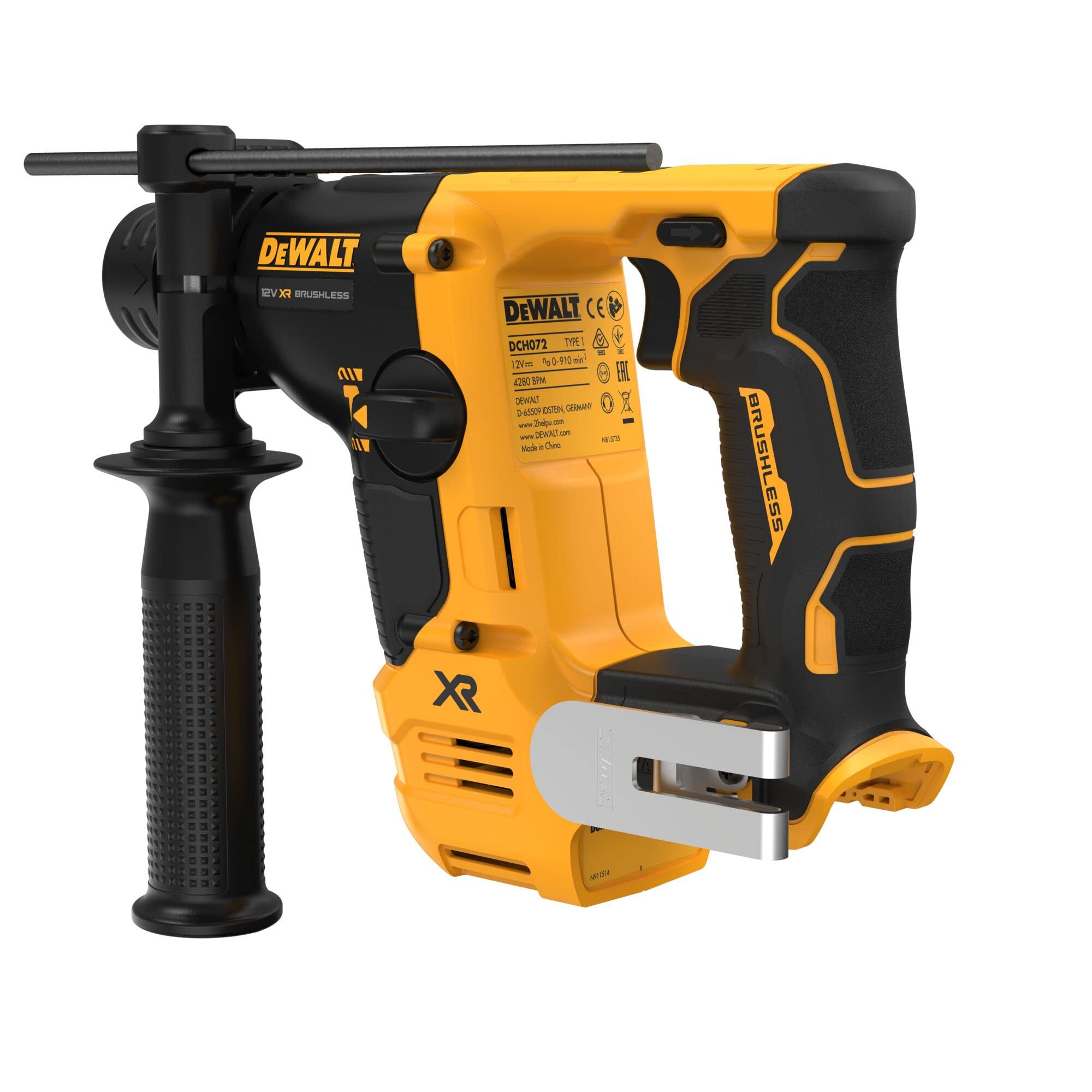 Martillo sin escobillas XR 12V SDS-Plus® 1,1J 2 modos sin cargador/batería con Maletín TSTAK