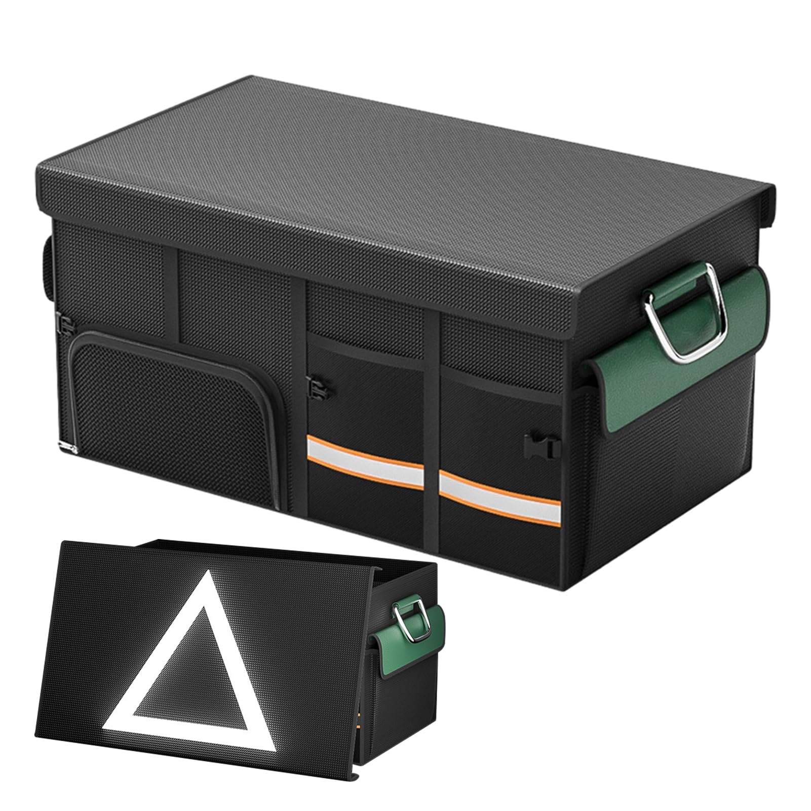 Coffre de rangement pliable voiture avec poignées et compartiment chaud froid