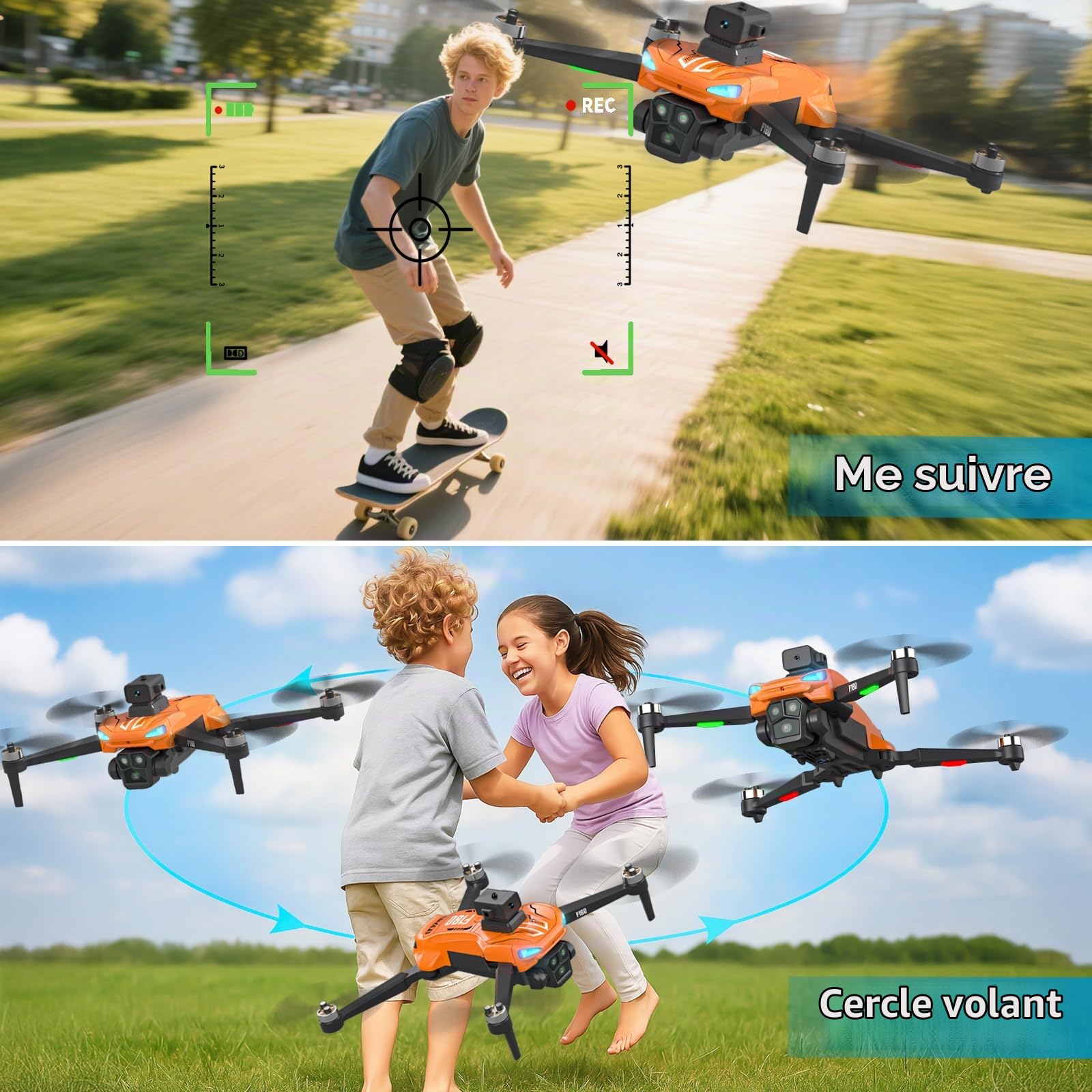 Drone GPS avec Caméra 4K, Évitement d'Obstacles Automatique, Quadricoptère Pliable, Lentille Ajustable à 90°, 23 Min de Vol avec Écran de Télécommande 4,5" - pour Débutants, Enfants et Adultes