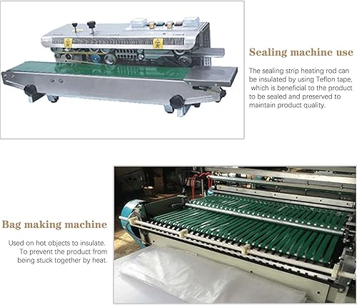 Miniatura 6 de iVict Cinta de teflónPTFE para máquina selladora al vacío, selladores manuales e impulsos (12 pulgada x 33 pies), adecuada para FoodSaver, Seal A