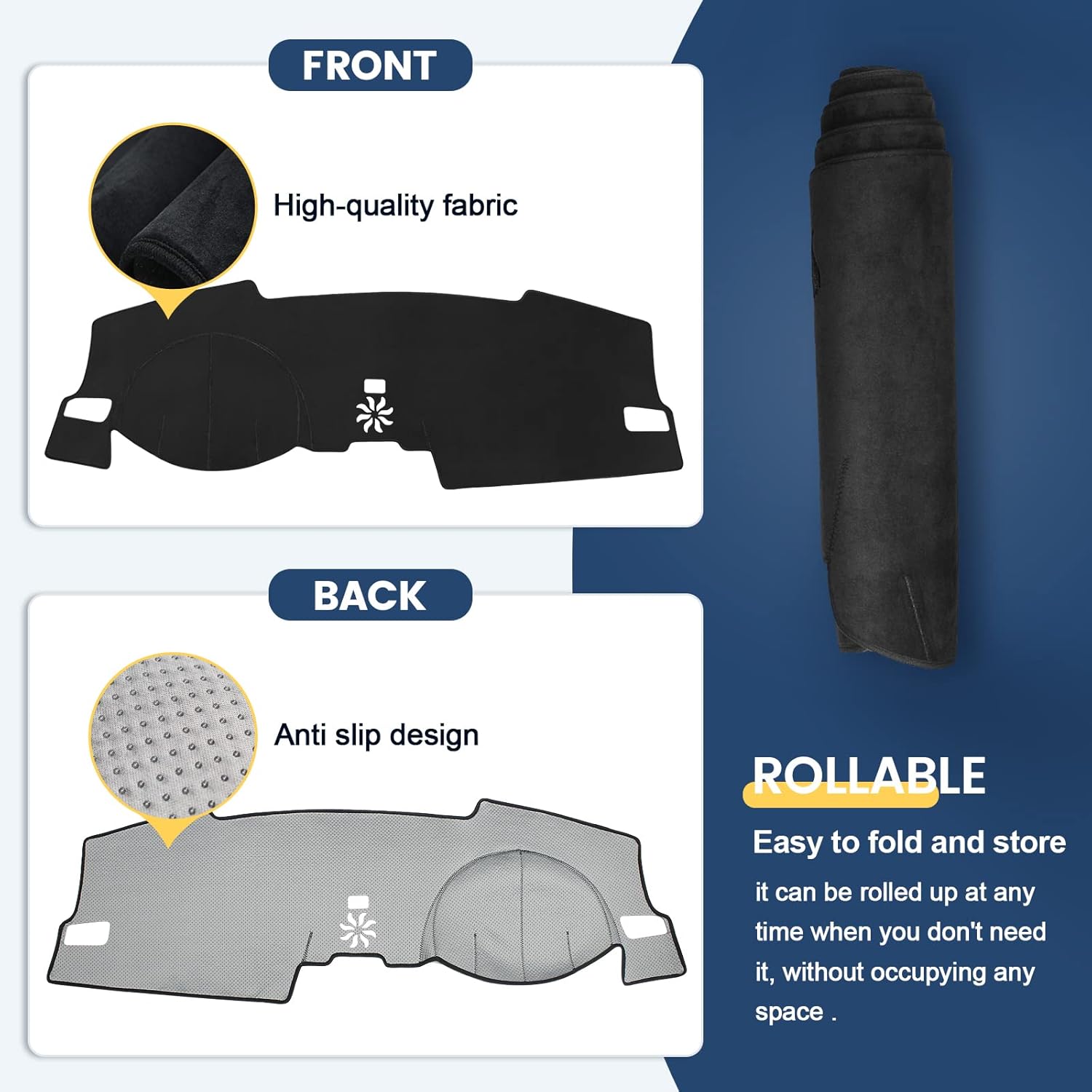 Dashboard Cover Mat Custom Fit for Honda Civic 2022 2023 2024 2025 2026 Dash Cover for 11th Gen Nonslip Dash Mat Protector Sunshade No Glare Black