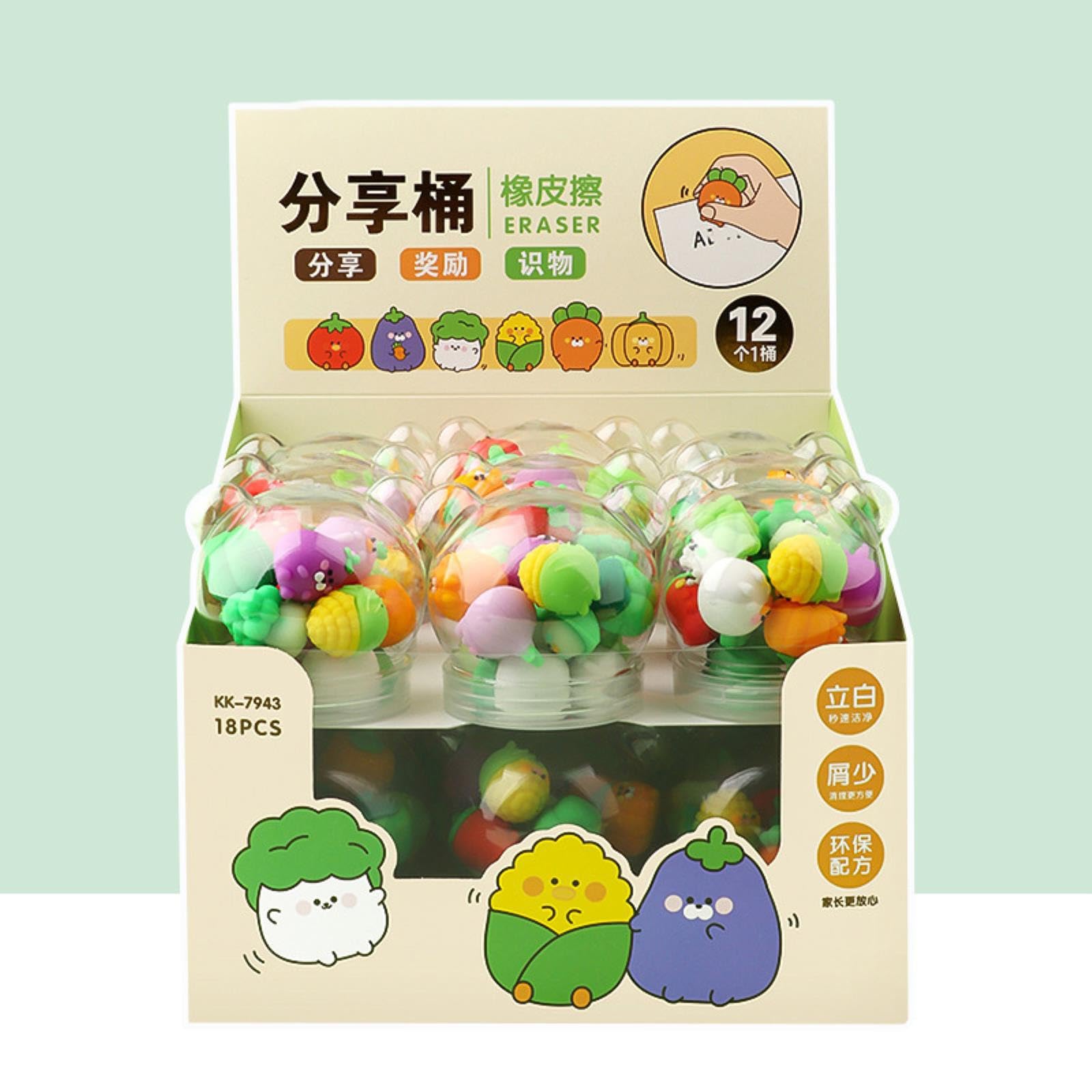 Amazon.co.jp: バケツ12個 - 模造野菜型バケツ消しゴム 3D