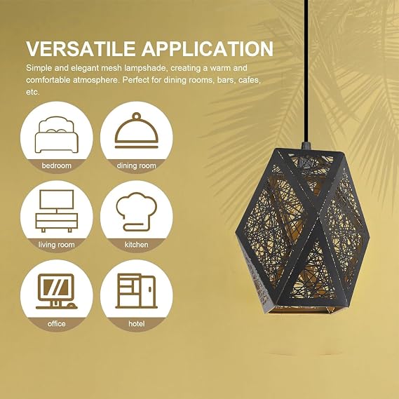 PerGar Tree Shadow Lamp Shade, Metal Lamp Shade, Wrought Iron Hollow Lampshade, Table Hollow Out Lampshade Light Accessories for E27 E26 Bulb