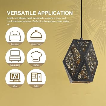 PerGar Tree Shadow Lamp Shade, Metal Lamp Shade, Wrought Iron Hollow Lampshade, Table Hollow Out Lampshade Light Accessories for E27 E26 Bulb