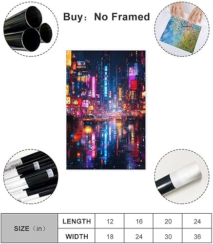 Miniatura 2 de XAHOR Futuristic Cyber Retro Pop Print  Neon Light Inspired Wall Decor  Unique Urban Art Poster for Room Aesthetics Canvas Wall Art Poster And Print