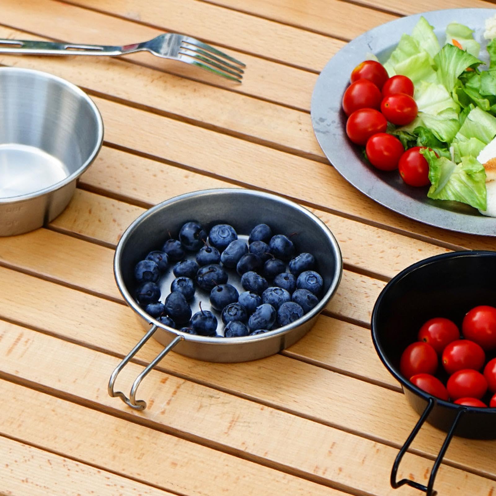 Zkbszn Tableware,Pack Of 4 Serving Plates Stainless Steel Tableware Stainless Steel Plates And Bowls Set For Camping And Dining