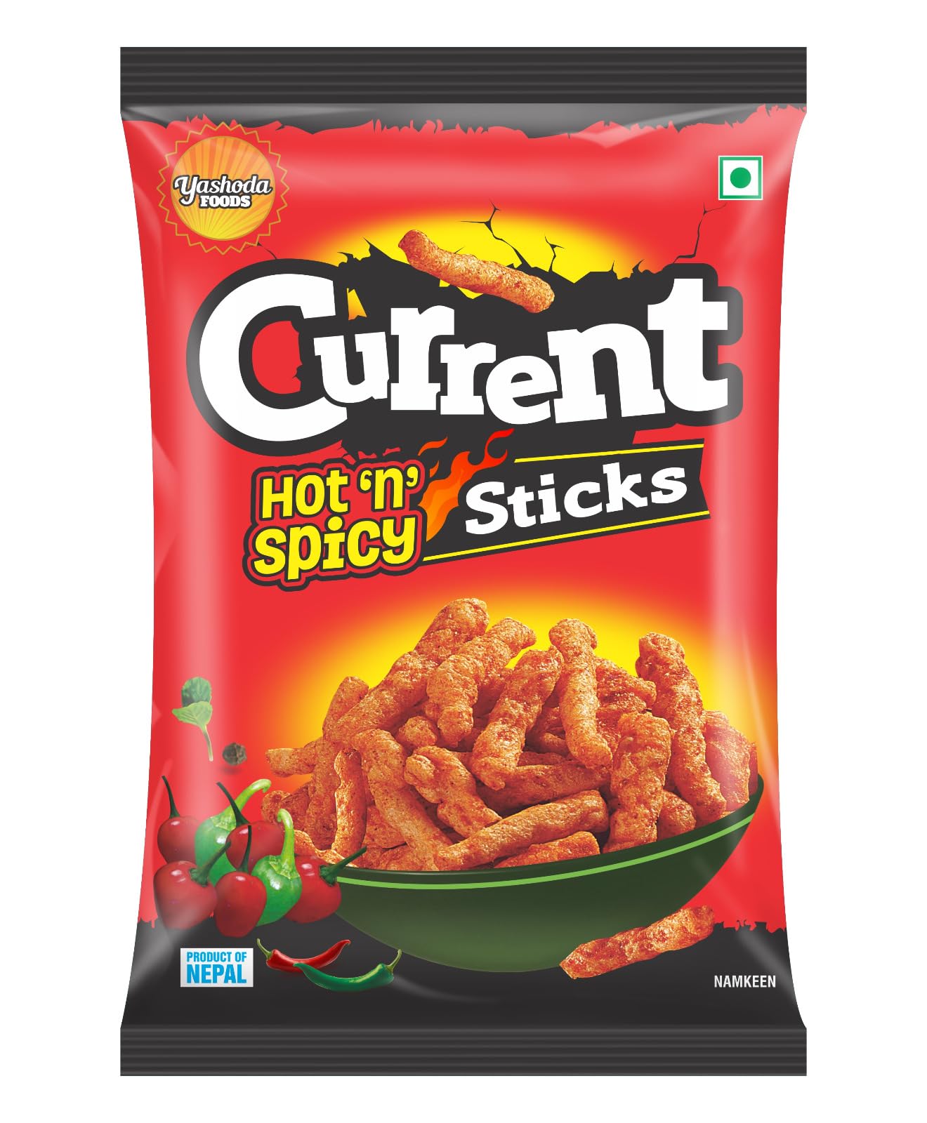Current Hot and Spicy Red Pepper Chilli Flavor Sticks | 80gm | Spicy, Yummy and Tasty Snacks | Infused with Dalle Khursani | Fingerlicking & Delicious Snacks item for kids and Adults (B0CT2LF36V) Amazon Price History, Amazon Price Tracker