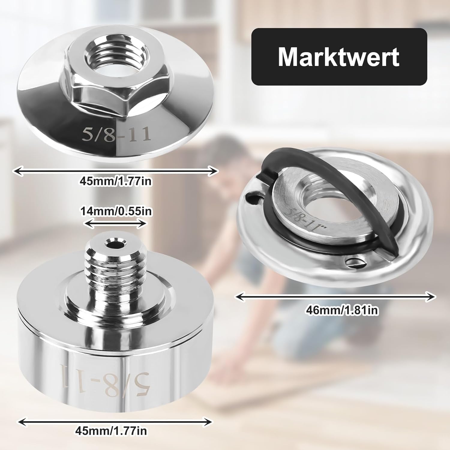 3Pcs Xlock Adapter to 5/8''-11 Thread,Xlock Adapter Kit,Apply to Angle Grinder Cutting with Quick Change Nut - Image 2