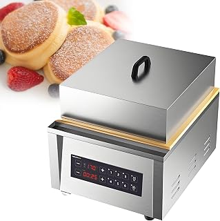 Heavy-Duty Souffle Muffin Pancake Maker,60 min Timer,50-300℃ Setting,Even Heating Brass Plate,for Western Restaurants Cake Shops 6pcs