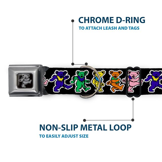 Foto 5 de 8 de Buckle Down 9 - 15 "" Bear-Dancing Oso Negro/Plateado Collar de Perro