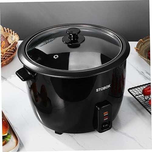 Miniatura 4 de NUOBESTY Arrocera eléctrica compacta con tapa transparente que ahorra espacio, olla de guiso doméstica para gachas de arroz y cocción eficiente,