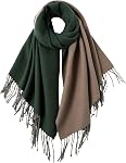 MaaMgic Women's Pashmina Shawl Large Soft Scarf Wraps Light Blanket Scarf for Evening Dress Warm Daily Travel Office,Camel Cream Duo