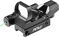 Vista 14 de PINTY Vista de punto rojo con punto rojo/verde y múltiples retículas, para riel Picatinny, pistola, rifle (combo láser opcional)