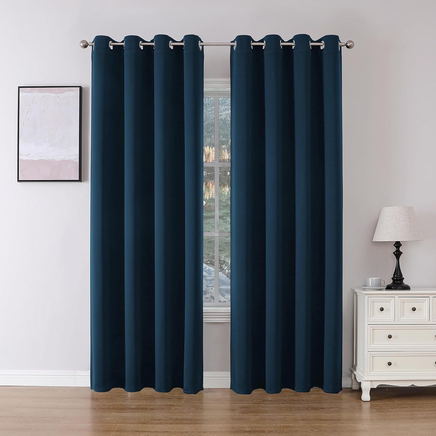Joydeco Blackout Curtains 90 inch Long 2 Panels Set