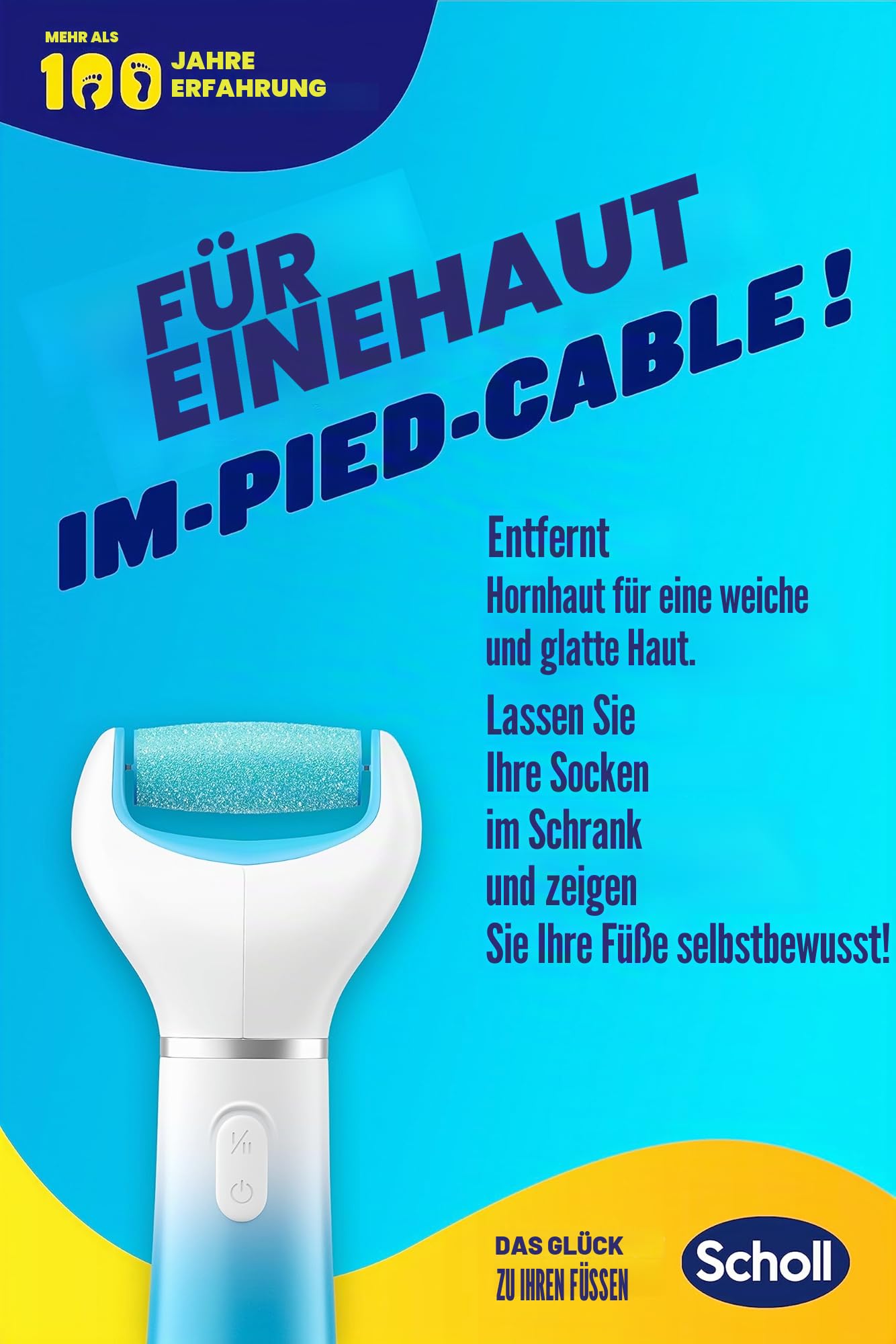 Scholl Expert Care, Hornhaut Entfernung für seidig weiche Füße,elektrischer Hornhautentferner schnell & Mühelos (mit Meeresmineralien Rolle für präzise Ergebnisse,1 Gerät inkl. Rolle)1 Stück(1er Pack)