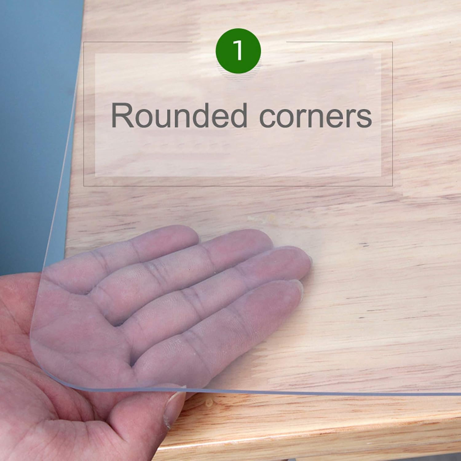 Extra Heavy Duty Tablecloth 3mm Thick,Non-Slip/Spill Proof Vinyl Table Protector,PVC Clear Table Cover Protector,for Coffee Table, Dining Table,Writing Desk,61 Sizes (50x50cm/20x20in)