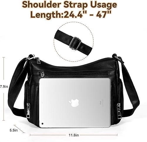 Vista 6 de Bolsos cruzados para mujer, bolsos de hombro de piel sintética, ligeros, impermeables, bolsa de viaje para mujer