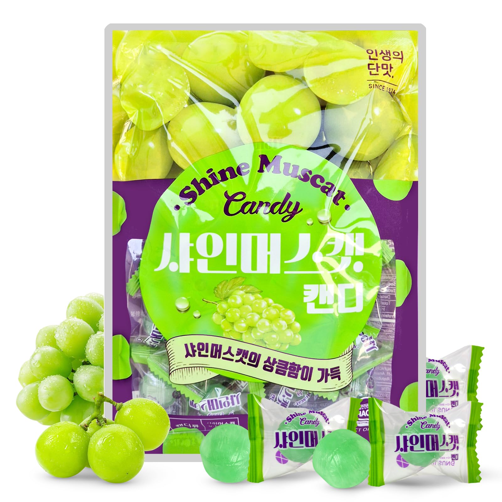 Amazon.com : COELO Shine Muscat Grape Candy 8.81oz (250g) | Green