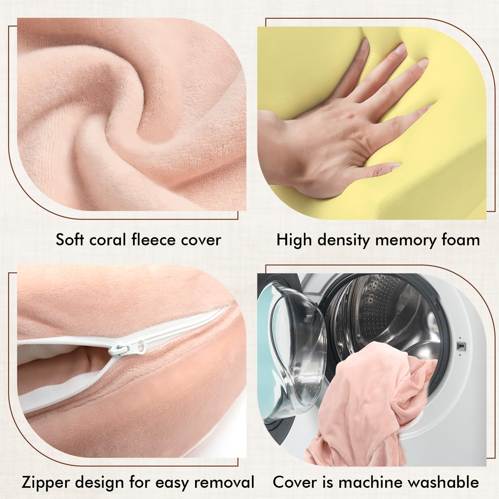 YGJT Nursing Pillow, Baby Breastfeeding Pillows, Memory Foam Feeding Pillow with Removable Cover and Adjustable Waist Strap - Image 4
