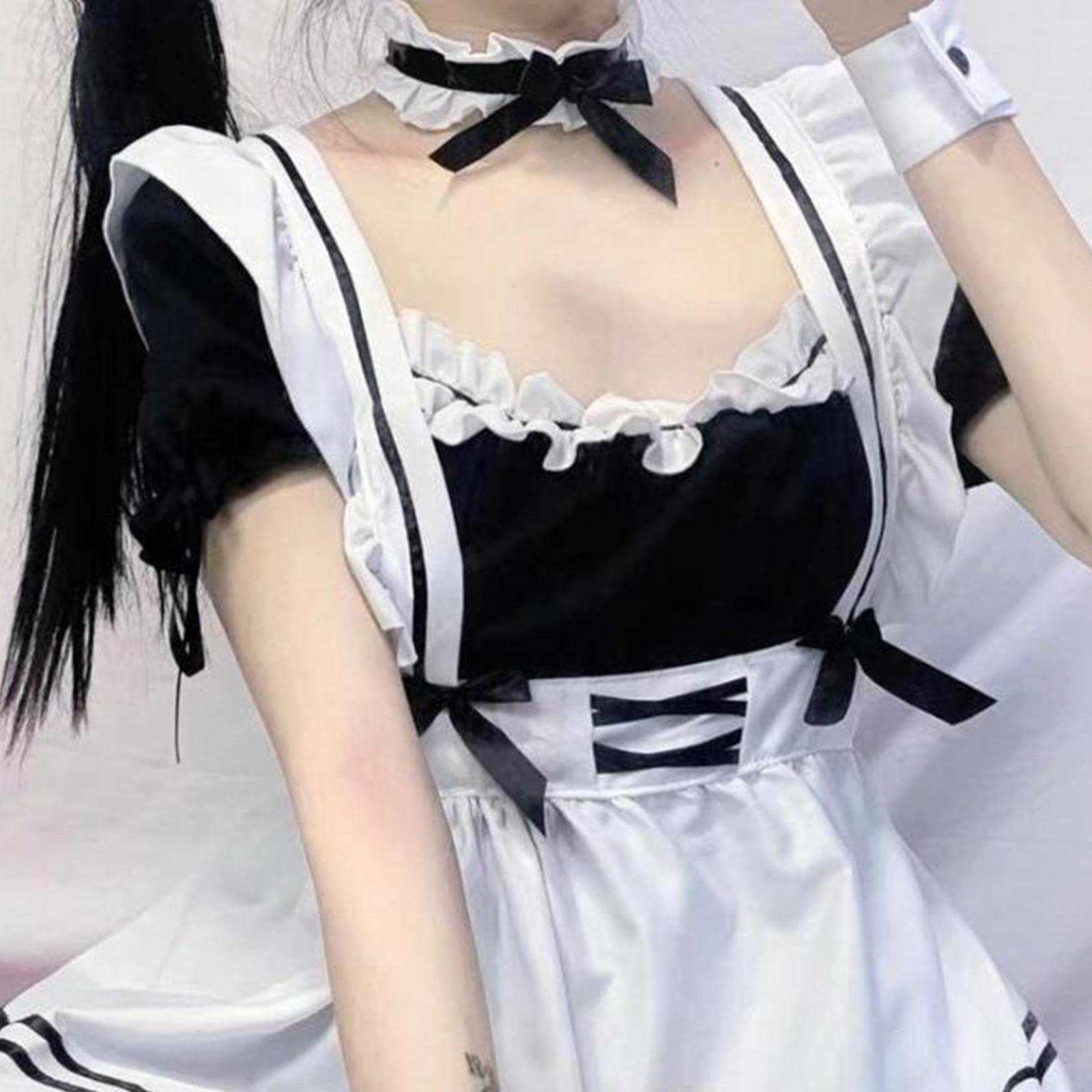 Amazon | Oshhni 2x メイド服 メイド服 クラシックな日本