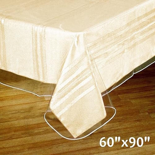 Miniatura 2 de BalsaCircle - Mantel rectangular de vinilo de plástico transparente de 60 x 90 pulgadas, protector de manta, ropa de cama, decoración de fiesta de
