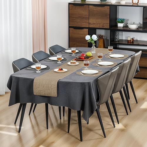 Miniatura 3 de Manteles individuales y posavasos, manteles individuales reversibles lavables redondos, de piel sintética, lavables, antideslizantes, resistentes al