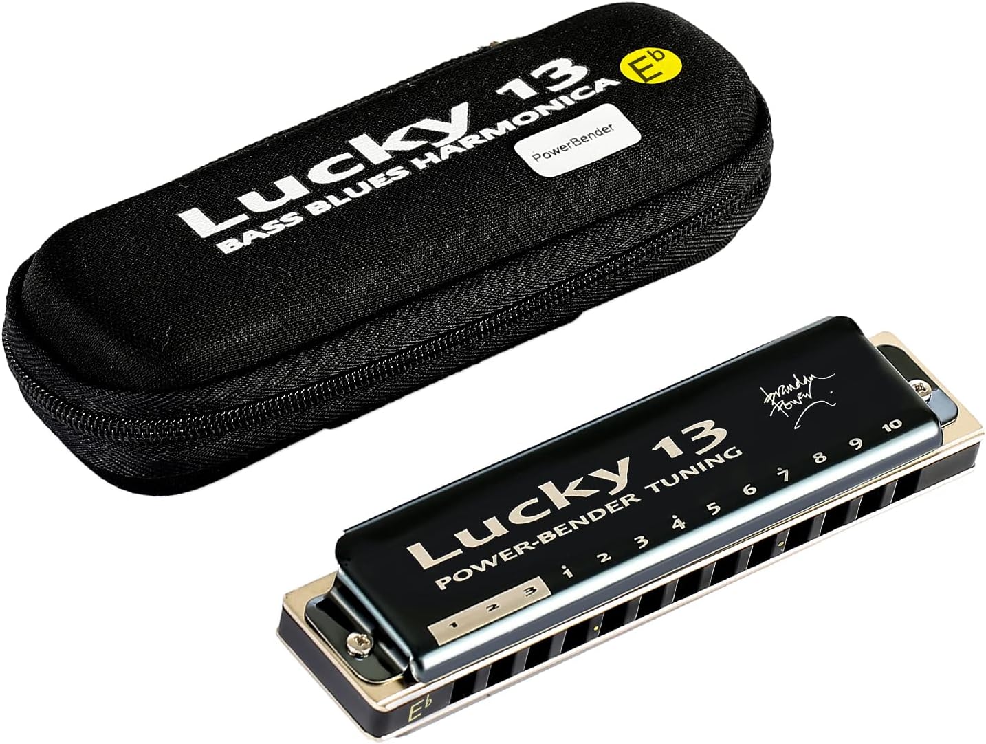 East top Lucky 13 Bass Plus Blues Harmonica 13 Holes Diatonic Harp Mouth Organ Professional Musical Instruments PowerBender F# key for Adults