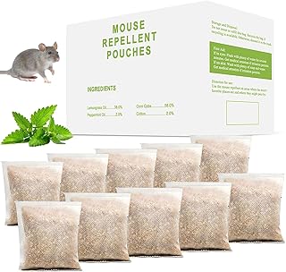 10 Pack Mouse Repellent Pouches,Natural Pest Control Pouches for Mice,Rats, Spiders,Safe for Your Pets and Family,House and Garden(10 Pack)