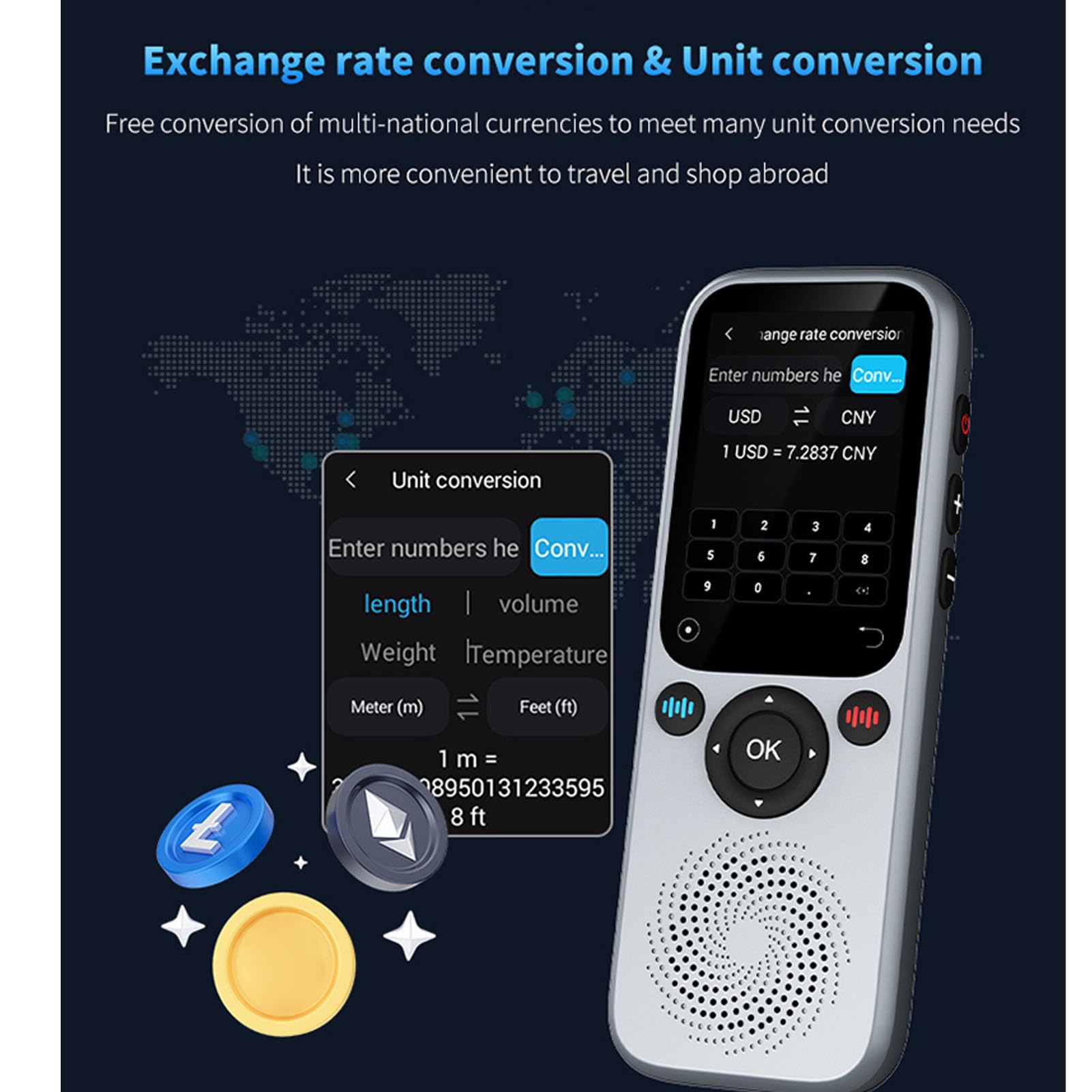 Jectse Dispositivo de Traducción de Idiomas, Traductor de Voz AI en Tiempo Real para 138 Idiomas, Traductor Instantáneo con Pantalla Táctil de 2.0 '' Compatible sin Conexión/en