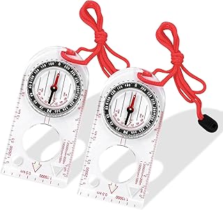 SJACXANM Boussole Randonnée, 2PCS Boussole, BoussoleMilitaire avec Déclinaison Réglable, Équipé d