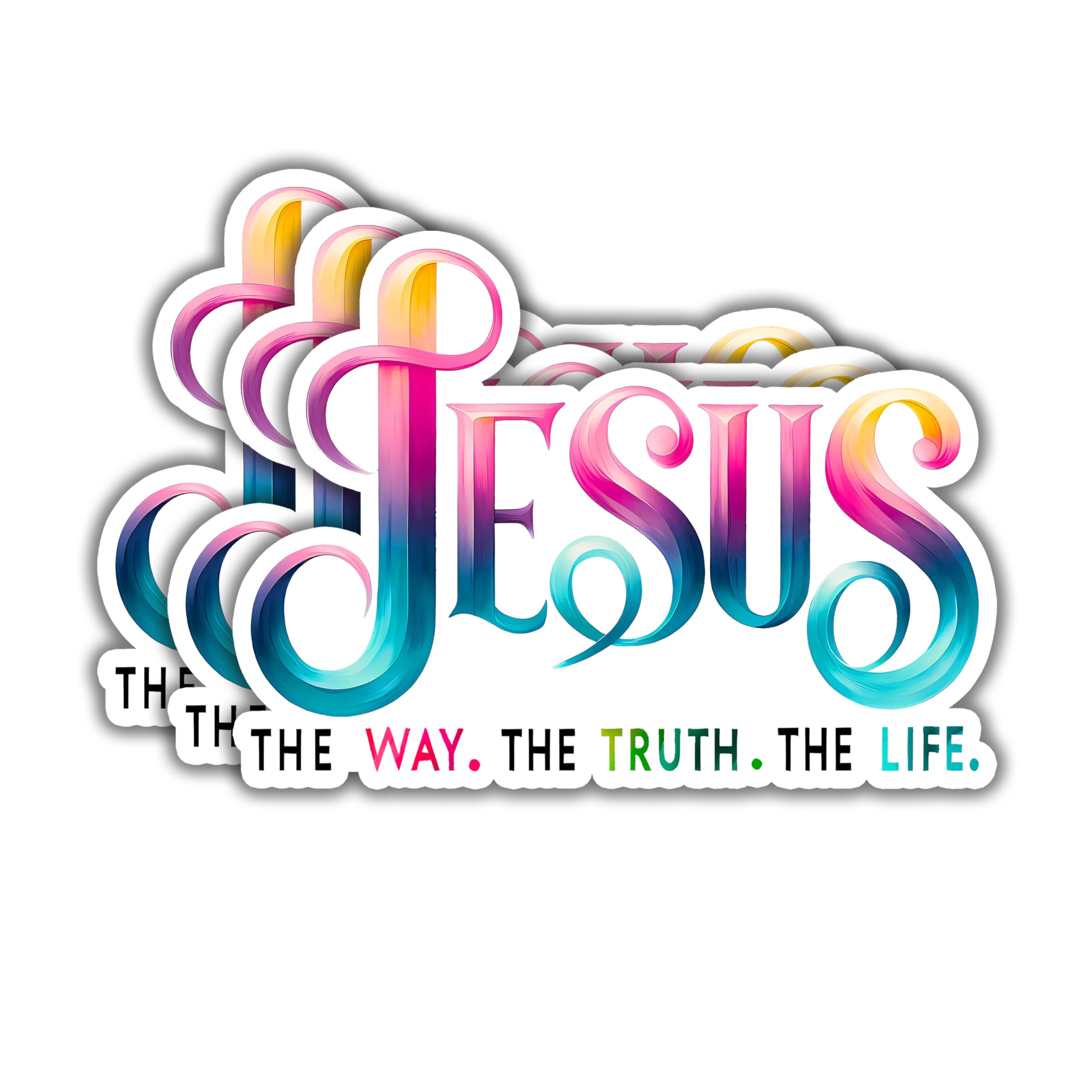 “Jesus-The Way·The Truth·The Life” Autocollant chrétien en vinyle pour voiture