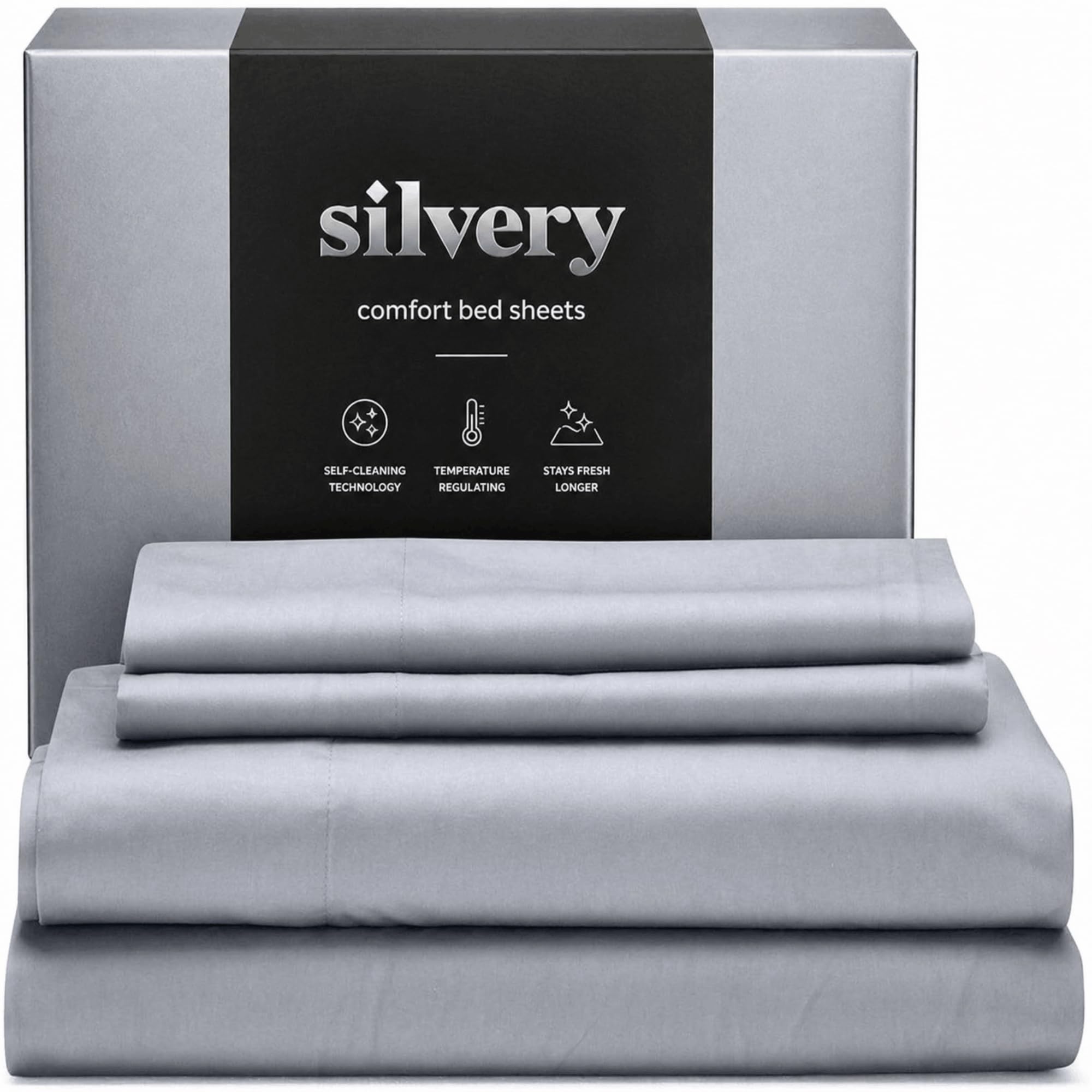 Silvery Silver Infused Sheets Set