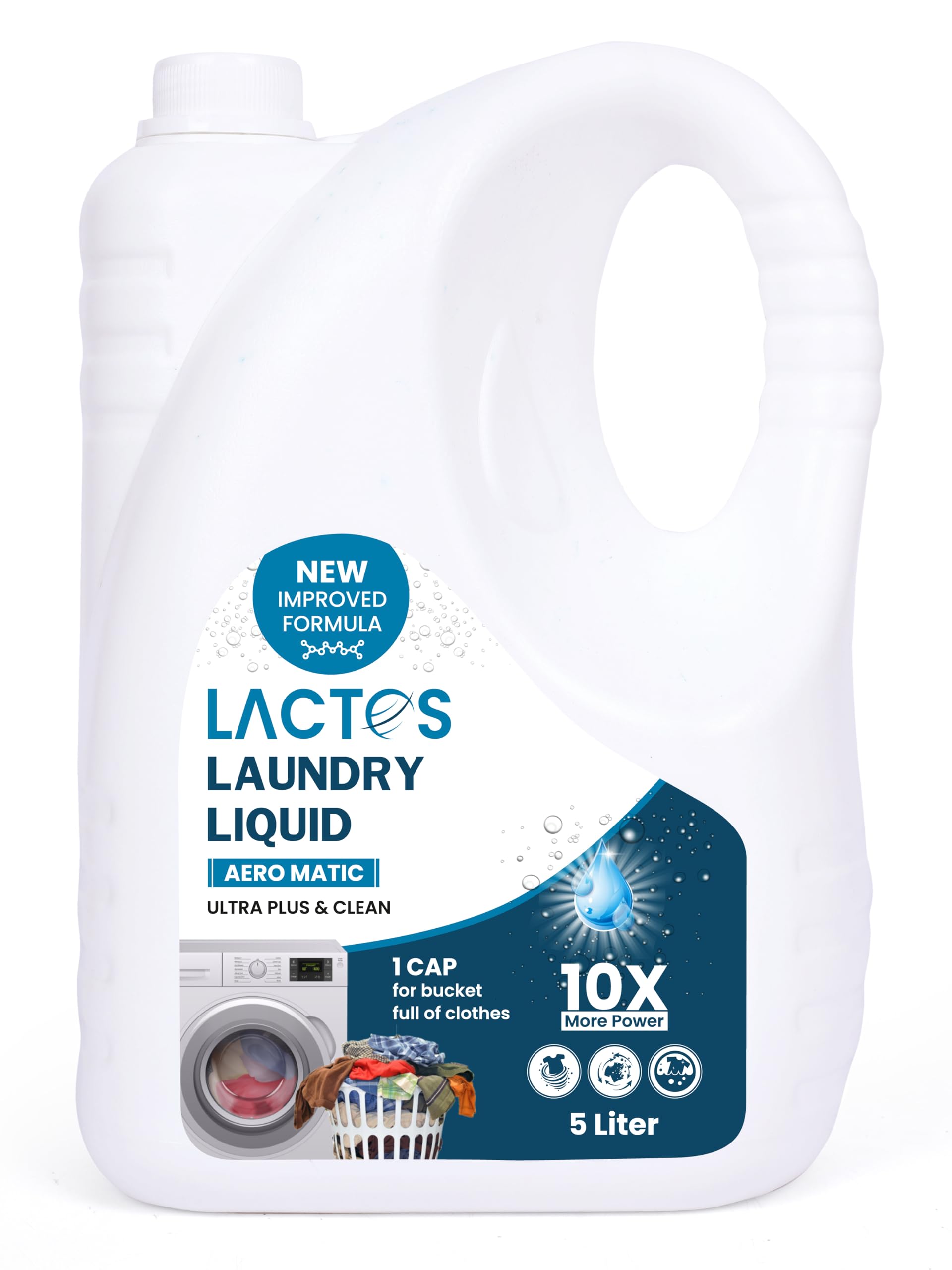 LACTOS New Formula Liquid Detergent | Liquid Detergent for Washing Machine Advanced Formulated 5 Liter Front Load | Top Load 10X More Power Liquid Detergent No Soda Formula 5 Liter (BLUE-AQUVA) (B0D9B6P62T) Amazon Price History, Amazon Price Tracker