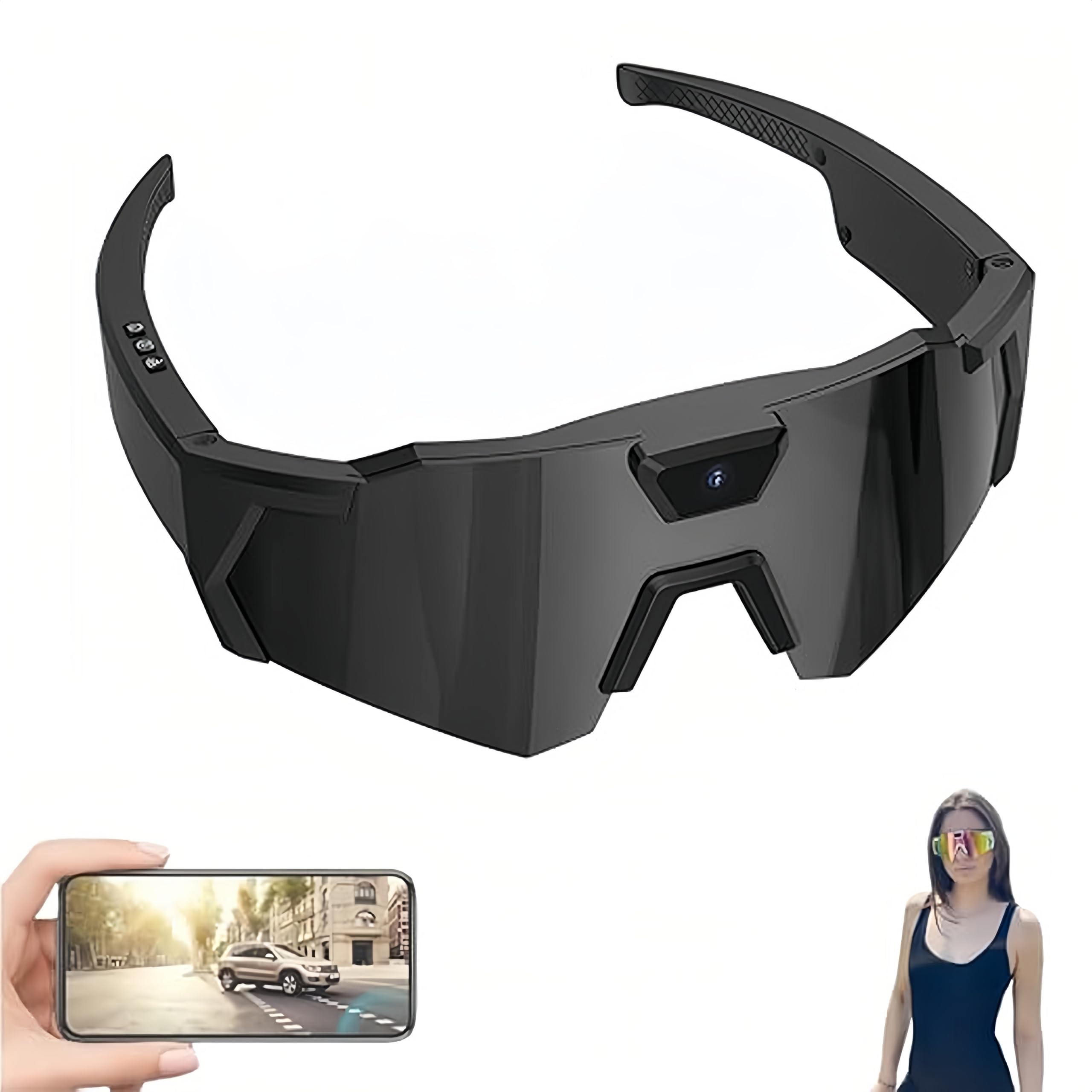 Lunettes d'action intelligentes avec caméras audio vidéo pour filmer sans les mains