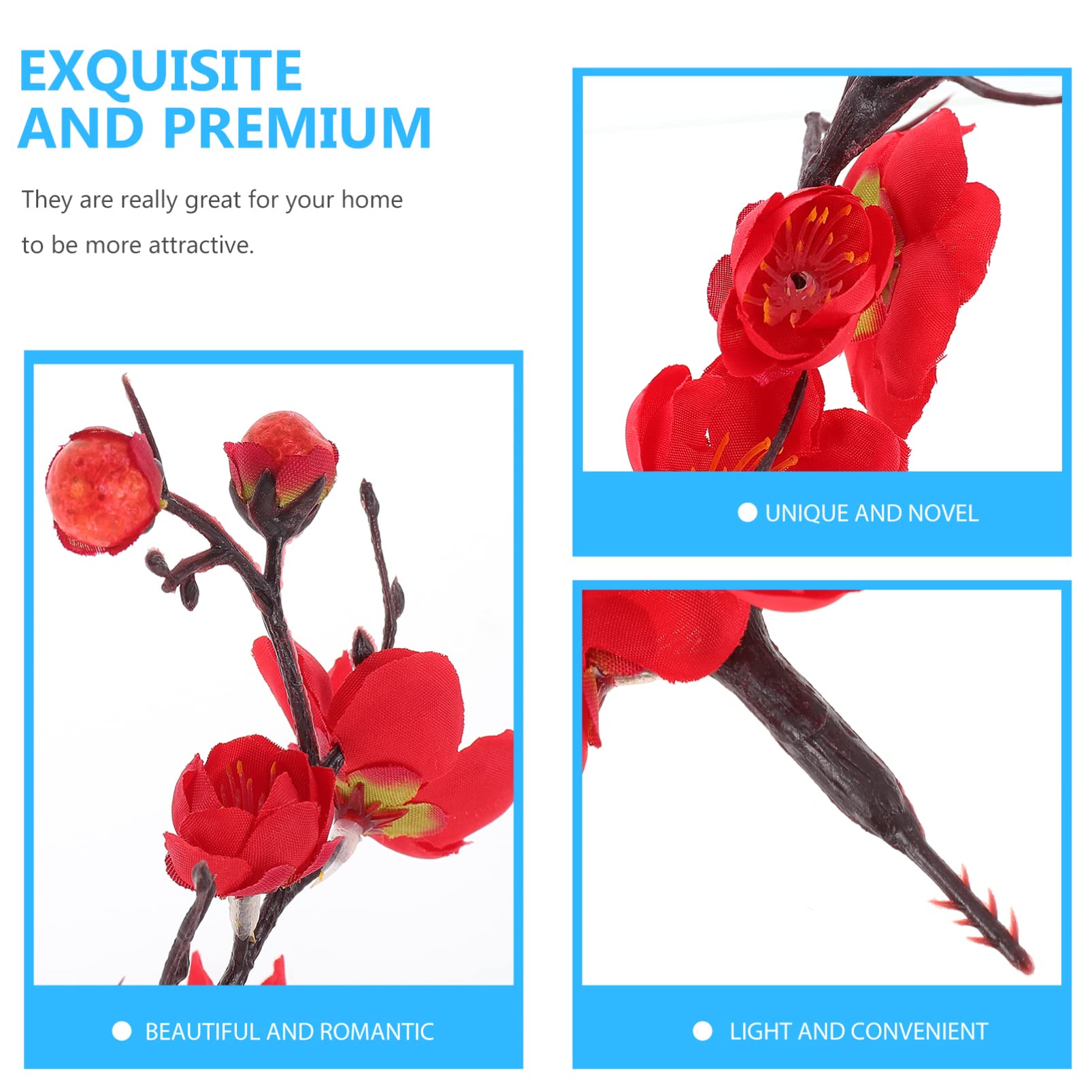 DOITOOL Artificial Silk Plum Blossom In Vase - Fake Flower Centerpiece For Home & Office Table Decor - View #13