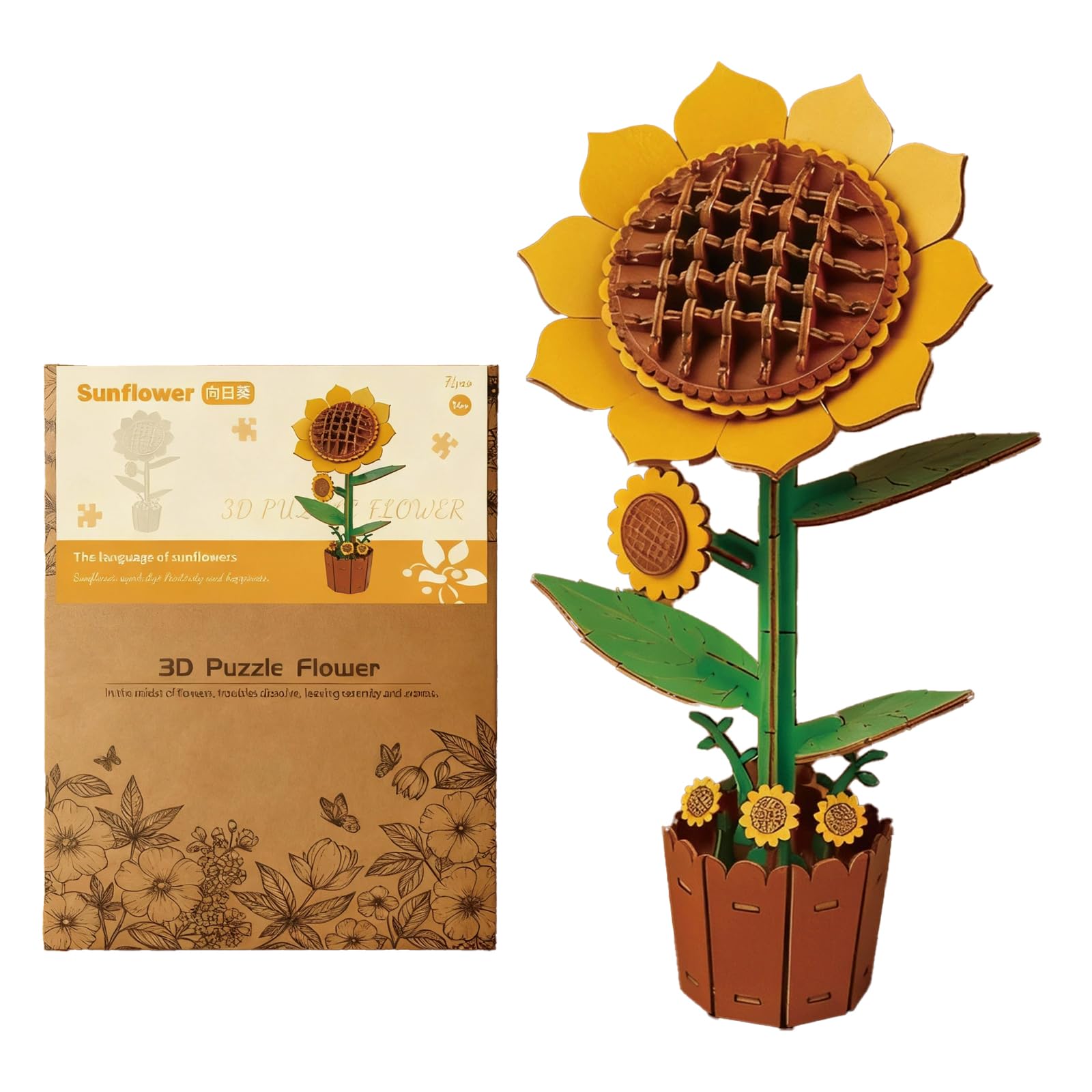 XJLyaya Blumen 3D Puzzle Bauspielzeug Set Modellbausätze, Ho