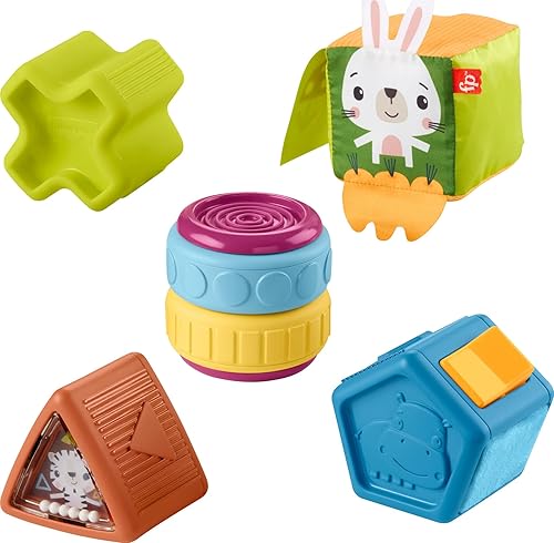 Fisher-Price Bloques sensoriales de actividad ocupada para bebés y niños pequeños a partir de 6 meses