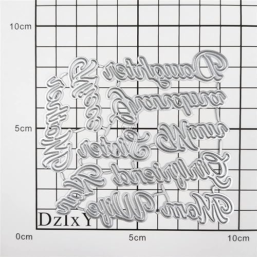 Vista 31 de DzIxY Happy Birthday Abrazos Palabras Troqueles de corte de metal para hacer tarjetas, kit de papel de relieve, troquelados, plantillas de máquina 14