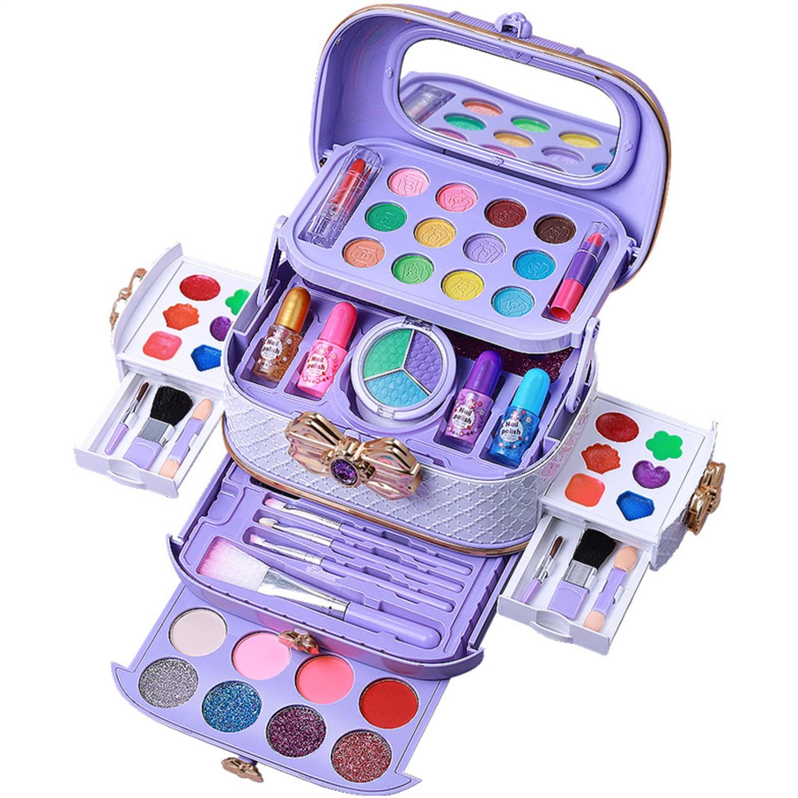 Set di trucchi per bambini, lavabile, atossico, 57 pezzi, set da per | cosmetici, da principessa, per feste di compleanno e giochi di ruolo