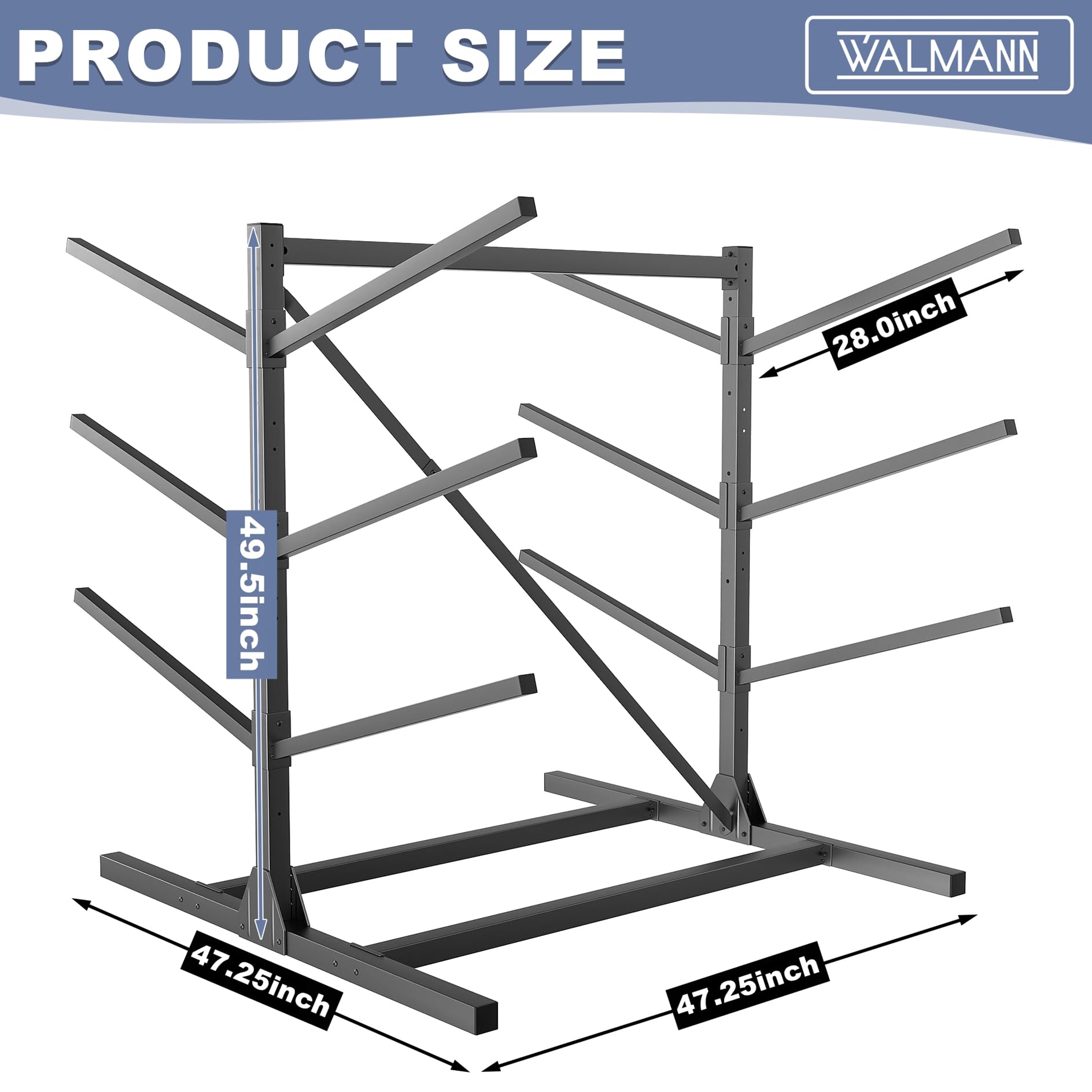 Kayak Rack For Outdoor Storage, Kayak Storage Rack Adjustable Freestanding Kayak Rack Stand Holder For Paddleboard Surfboard For Indoor Outdoor - View #3