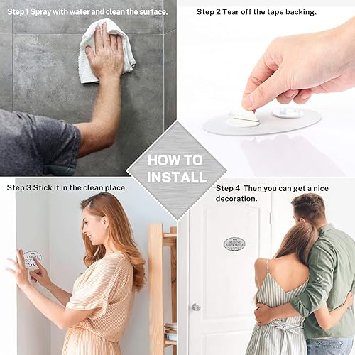 Miniatura 5 de CARGEN Paquete de 2 calcomanías ovaladas con texto en inglés Kindly Remove Your Shoes Please Take Off Your Shoes No Shoes