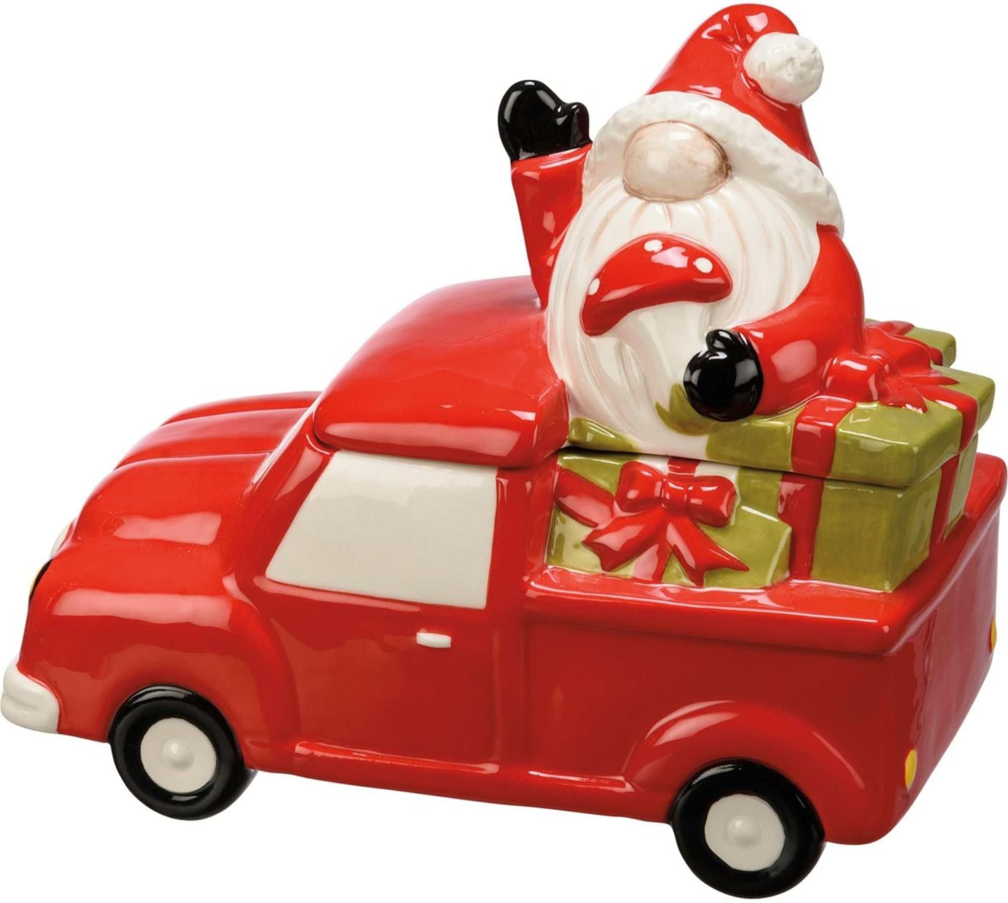 Primitives by KathyPrimitives By Kathy 112748 Truck & Santa Treat Jar, 6.50 Inch, Multicolor