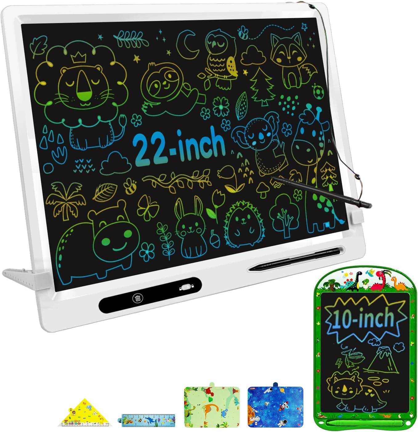 Amazon.com: LCD Writing Tablet for Kids, 2 Pack 22inch+10inch Colorful ...