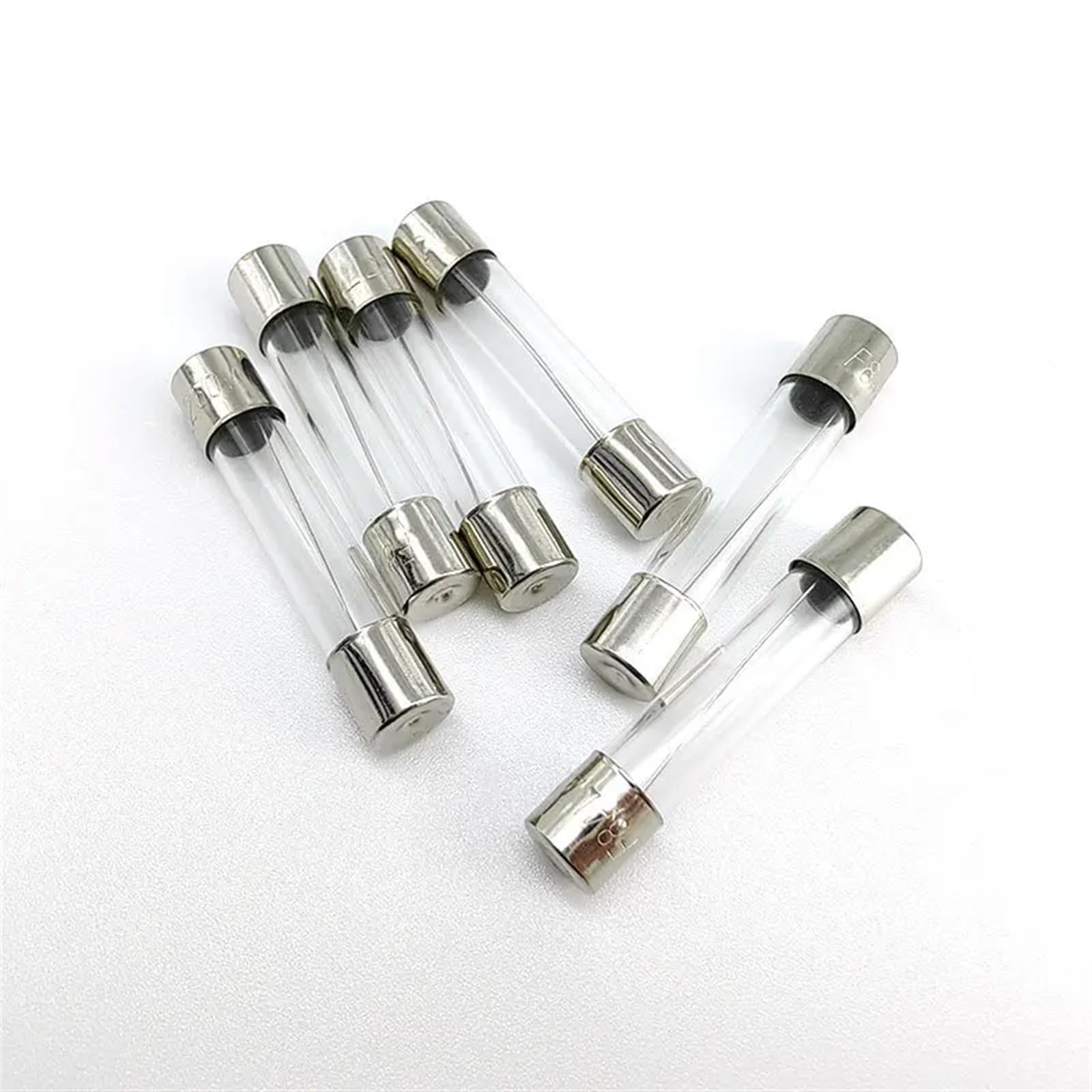 10 PZ 5x20/6x30mm Fusibile In Vetro Veloce 5A 10A 15A 20A 30A Fusibili 250V Elettrico Assortiti Fusibile In Vetro ad azione rapida Tubo di Assicurazione(5x20mm 25A(10PCS))