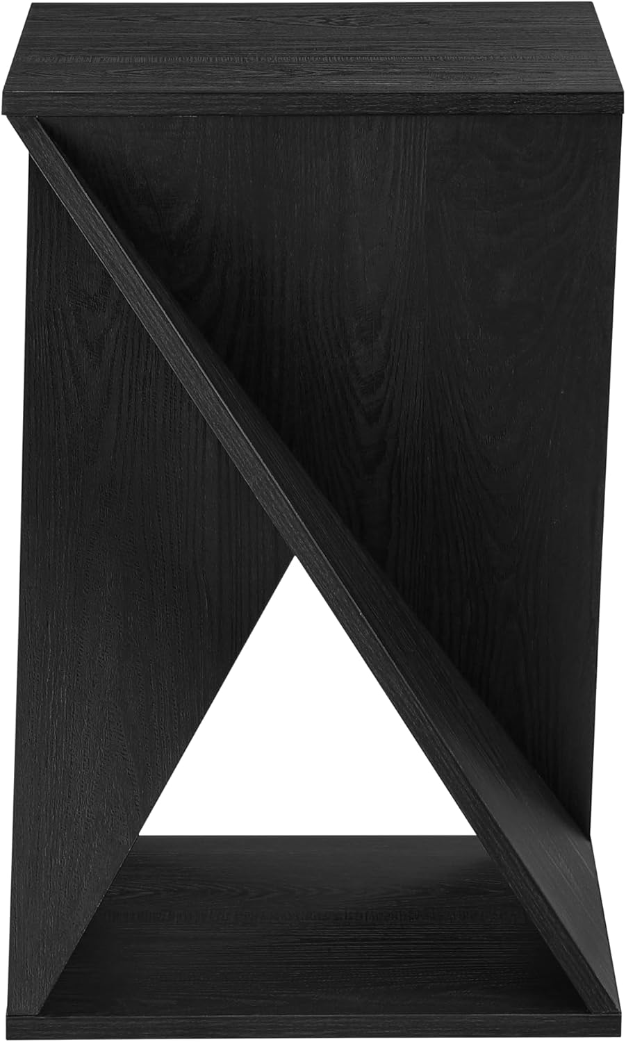 Modern One-of-a-Kind Twisted End Table, Farmhouse Side Table, Farmhouse, Living Room, Bedroom Accent Table, Contemporary Architectural Designed - Distract Black