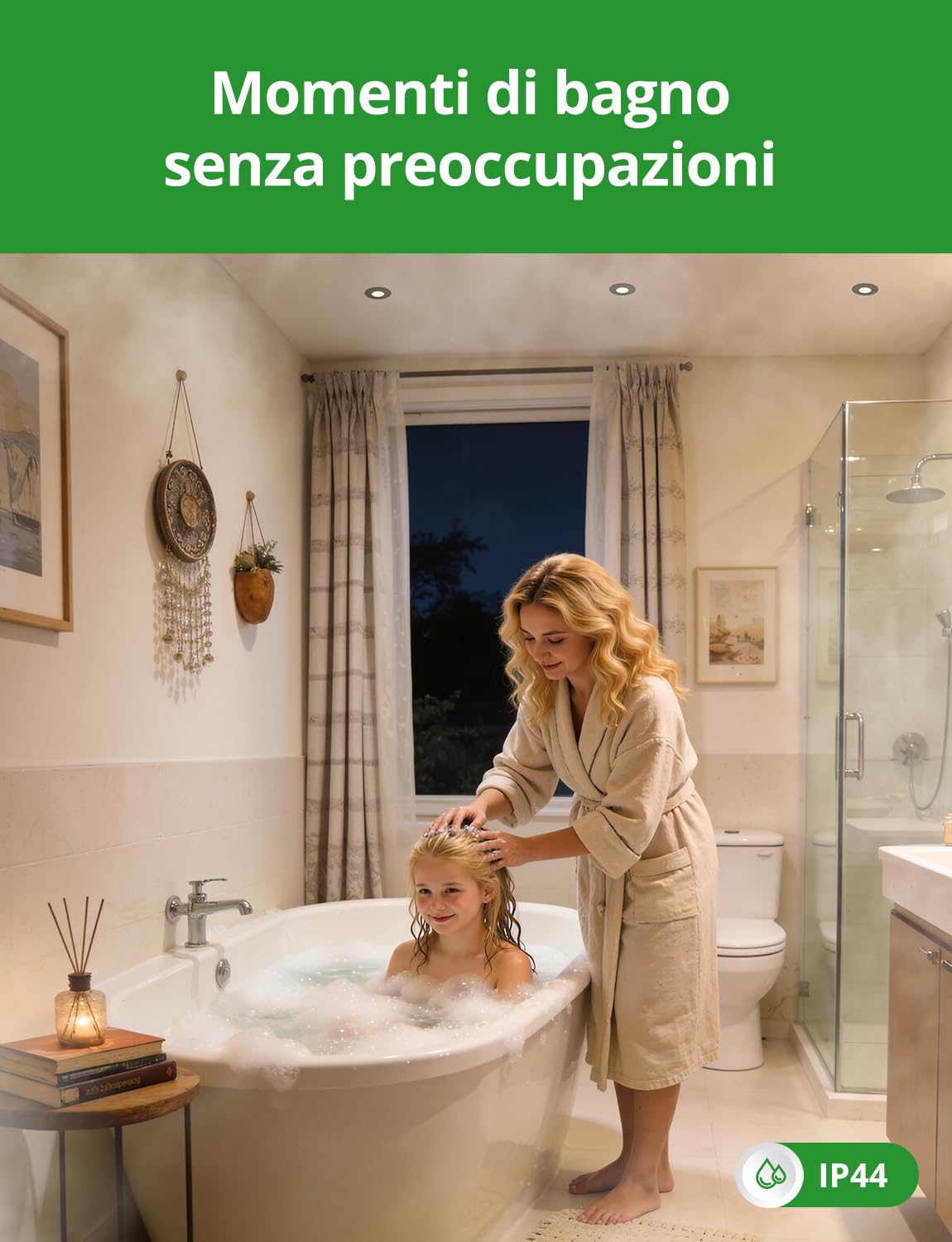 HOMEOW Faretti Led Soffitto da Incasso per Cartongesso Dimmerabile Luci 220V Nero Bagno 6W IP44, Faretto Foro Ø68mm - 80mm 600LM per Cucina, Luce Calda Naturale Fredda, Set di 10