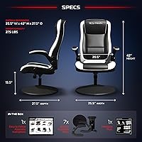 Vista 2 de RESPAWN RSP-800 Racing Style Rocker, mecedora para juegos, color blanco