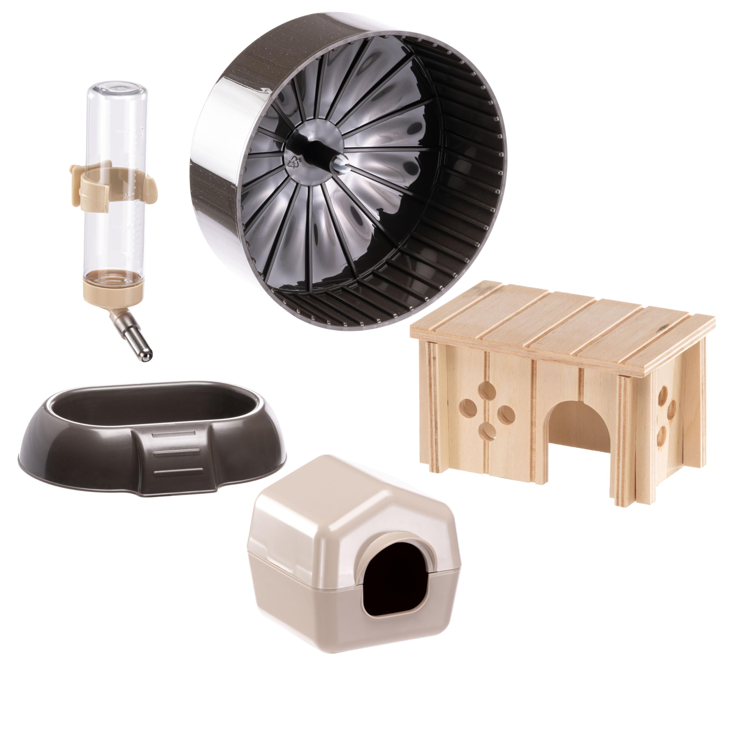 Ferplast Cage Hamster DOMSTER, Cage Souris, 3 Niveaux, avec Accessoires, Plateformes et Échelles, Grillage Métallique et Bois FSC, Base Transparente, Cage pour Hamster en Bois, 120 x 50 x h 66,5 cm