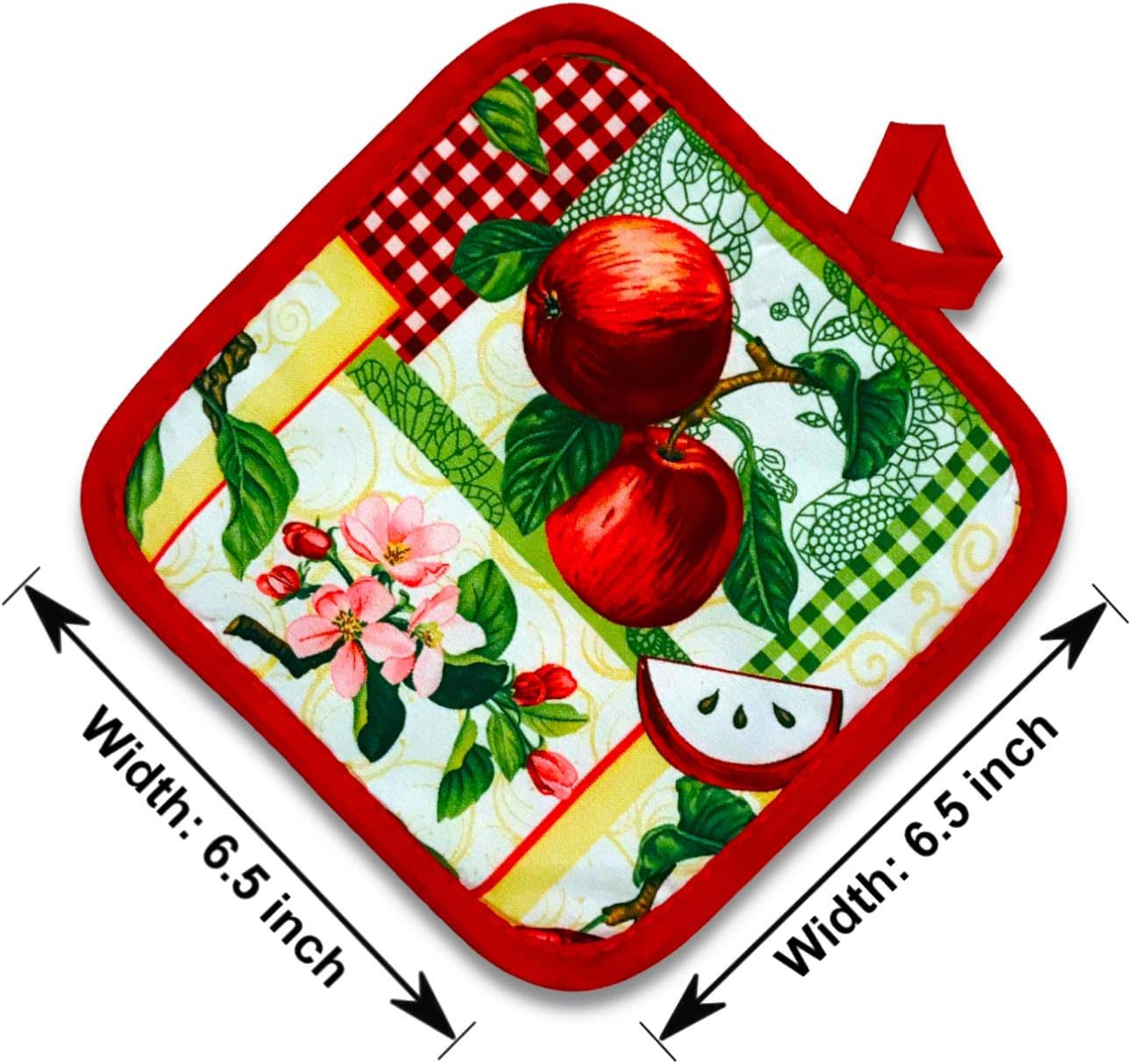 Lobyn Value Packs Economical Lightweight Bulk Potholders Ten (10) Pack Everyday Quality 6.5" Square Perfect for Craft Projects Apple : Clothing, Shoes & Jewelry