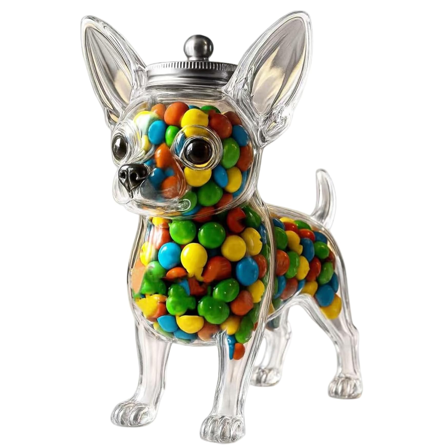 Tarro de cristal de Chihuahua hermético para evitar humedad en galletas de perro